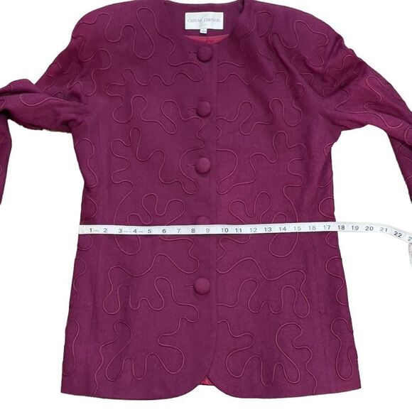Casual Corner Maroon Round Neck Long Sleeve Blouse Size 10 - Picture 5 of 14